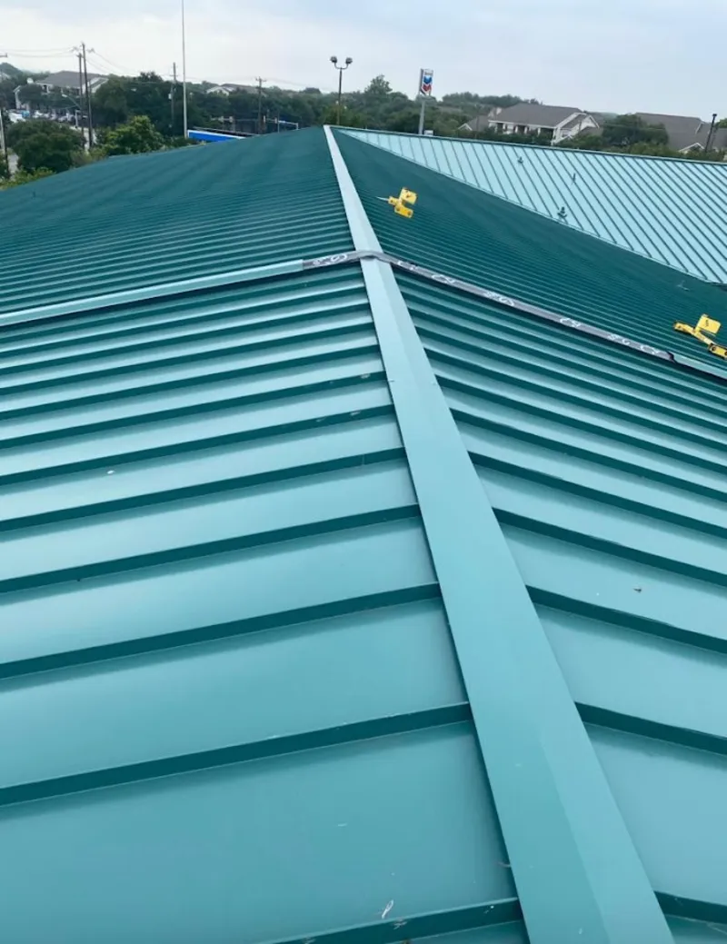 Green commercial metal roof ridge and valley for Metal Roof Repair in Clermont